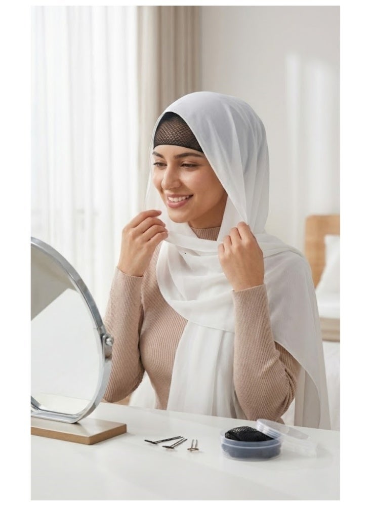 مشد حجاب خفيف للغاية بوزن 25 غرام - مشد شبكي يسمح بمرور الهواء لإضفاء مظهر عربي مثالي (مريح وسهل الارتداء) - Image 3